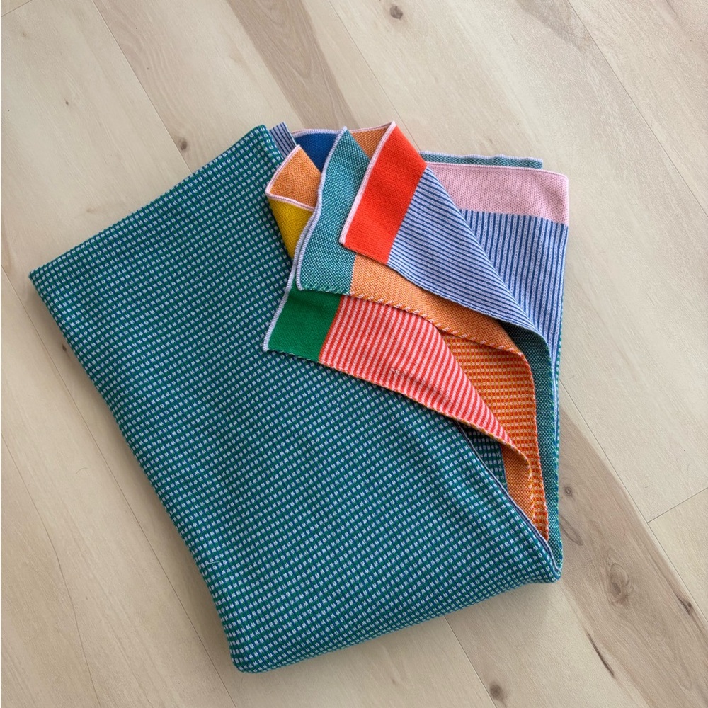 IKEA Tesammans Colorful Striped Throw Blanket